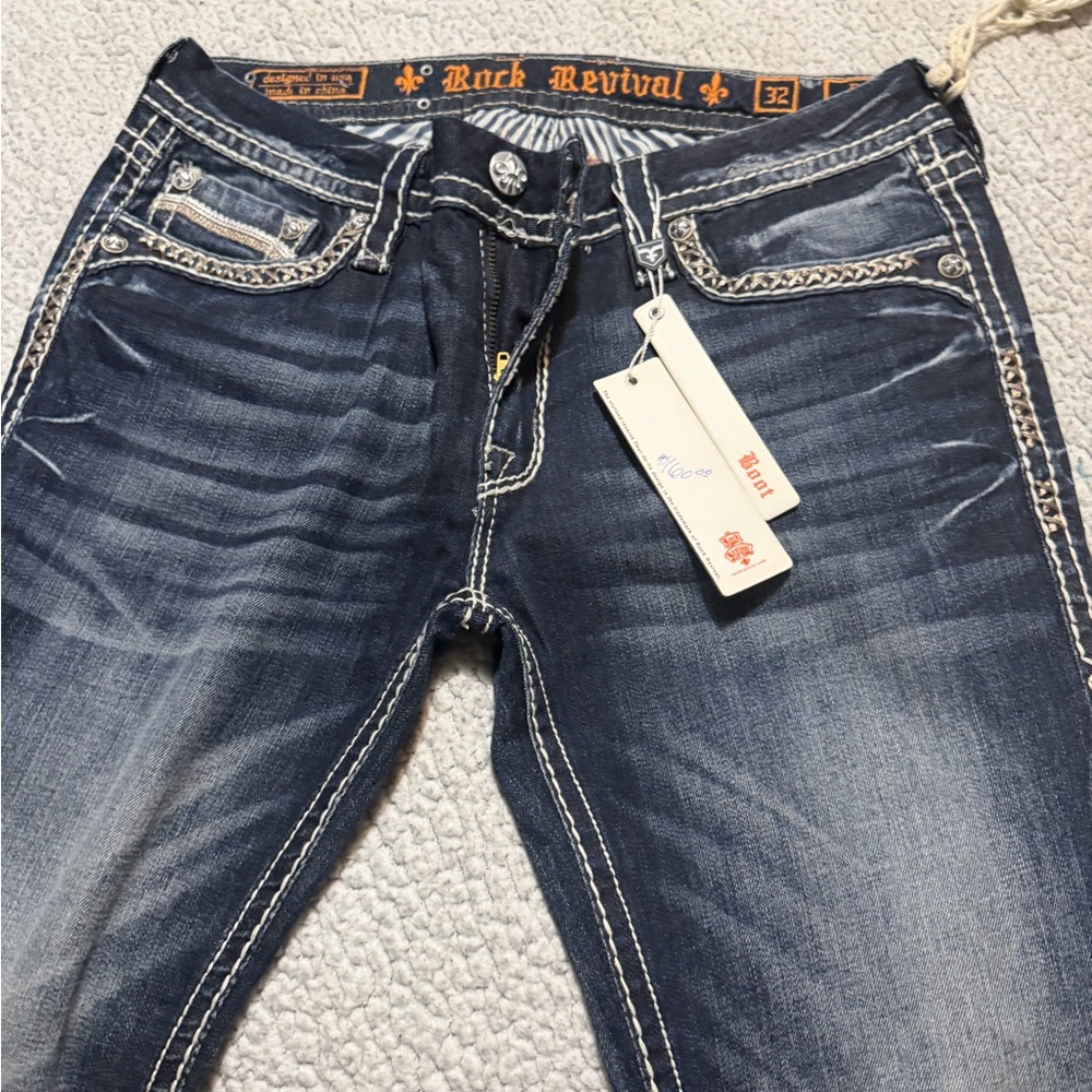 Rock Revival Women's Washed Indigo Skinny Jeans with Contrast Stitching